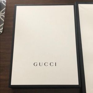 Gucci box and shopping bag